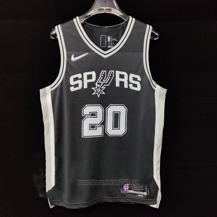 Camiseta San Antonio Spurs Manu Ginobili #20 Icon Autentico Negro